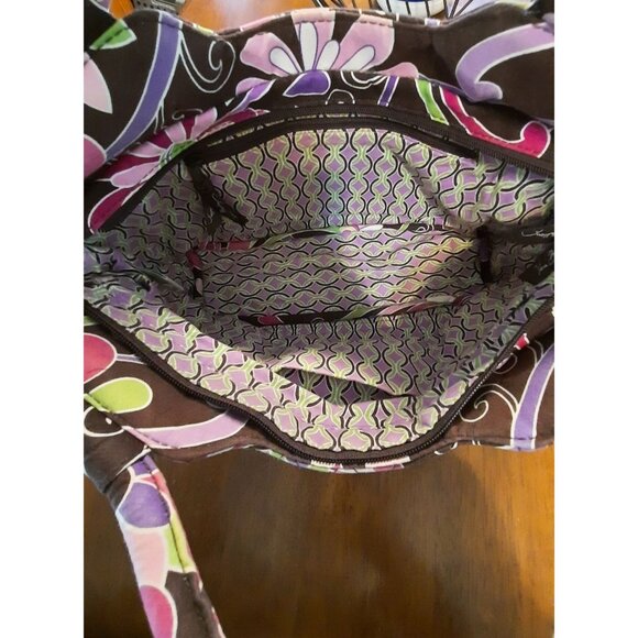 Vera Bradley PURPLE PUNCH GABBY Floral Quilted Bag With Zipper & Pockets - Picture 5 of 10